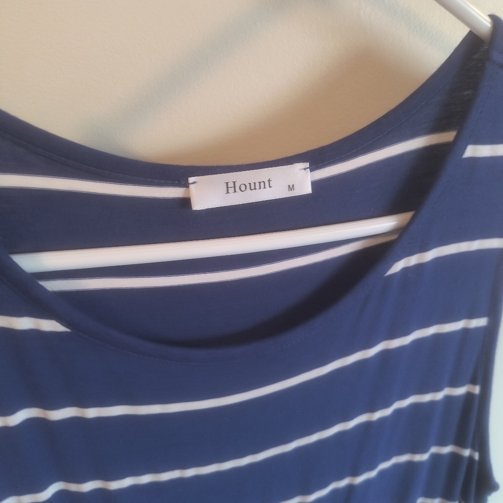 Hount Blue and White Striped Maxi Dress